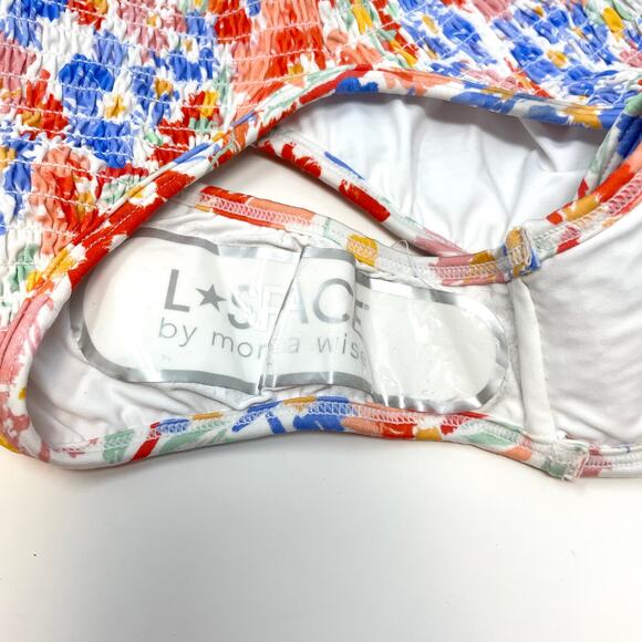 L*SPACE Camellia Barlette Bikini Set In Wisteria Flowers Forever Medium New - Picture 13 of 15